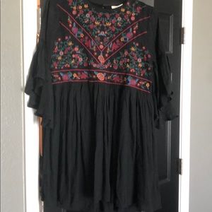 umgee embroidered dress with bell sleeves
